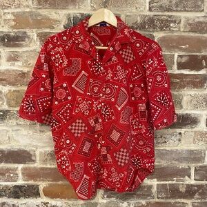 Vintage Bandana Short Sleeve Button Down